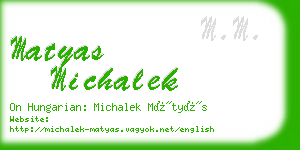 matyas michalek business card